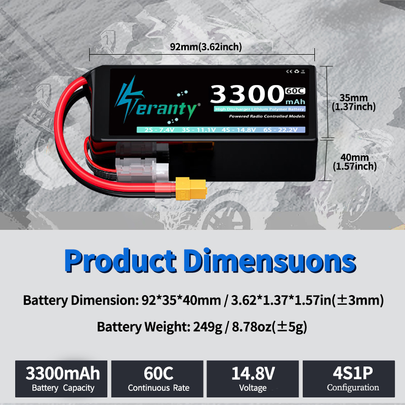 TERANTY 4S 3300mAh Lipo Batter - đánh giá và giá Drone Battery 3S